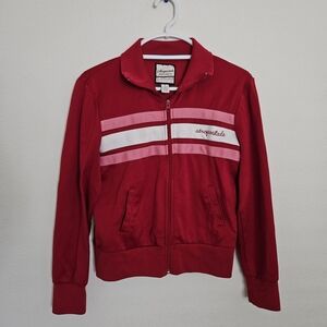 Aeropostale Red Jacket with White Stripes